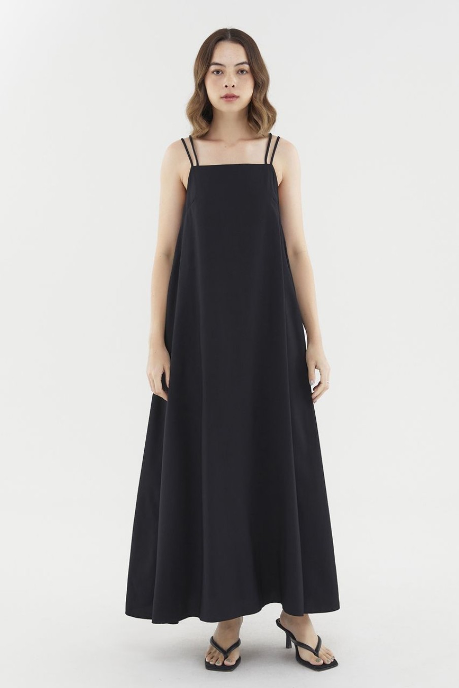 Women The Editor's Market Dresses | Noralyn Double-Strap Dress Black