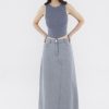 Women The Editor's Market Skirts | Dorah Mid-Rise Denim Skirt Washed Dark Grey