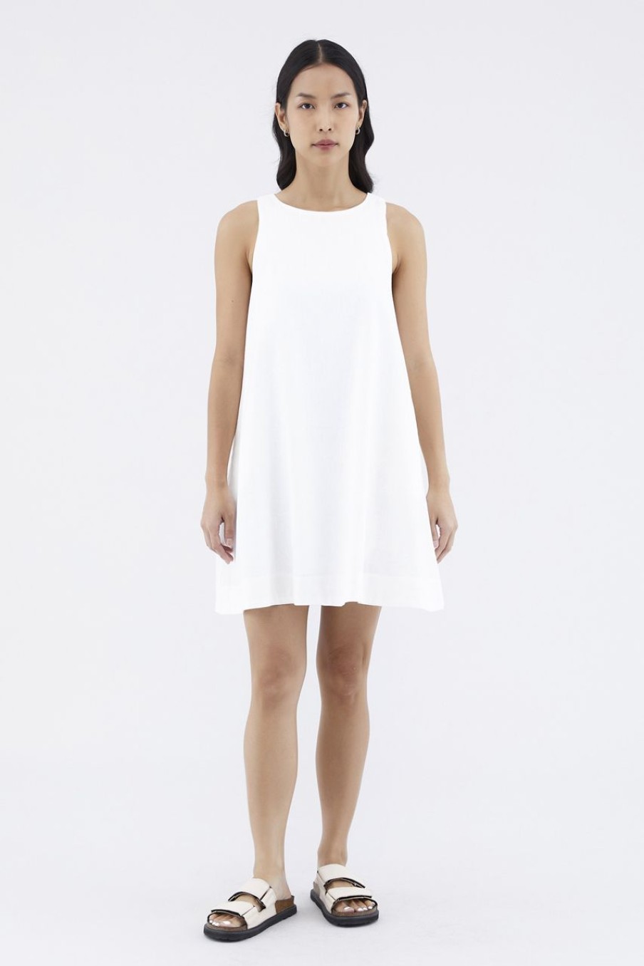 Women The Editor's Market Dresses | Myrah Linen Shift Dress White