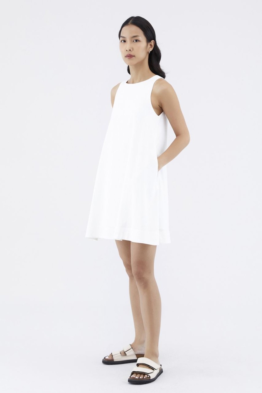 Women The Editor's Market Dresses | Myrah Linen Shift Dress White