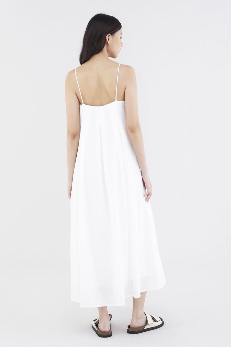 Women The Editor's Market Dresses | Shanelle Back-Pleat Dress White