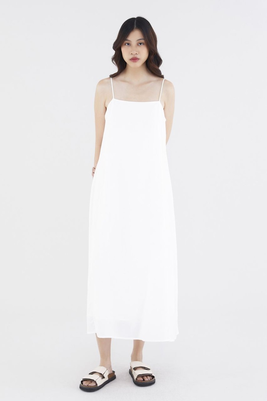 Women The Editor's Market Dresses | Shanelle Back-Pleat Dress White