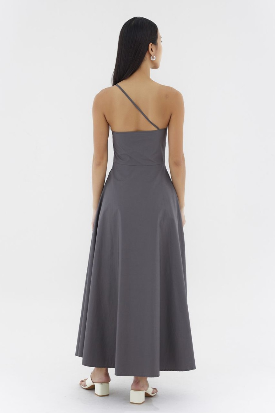 Women The Editor's Market Dresses | Brynleigh One-Shoulder Dress Charcoal