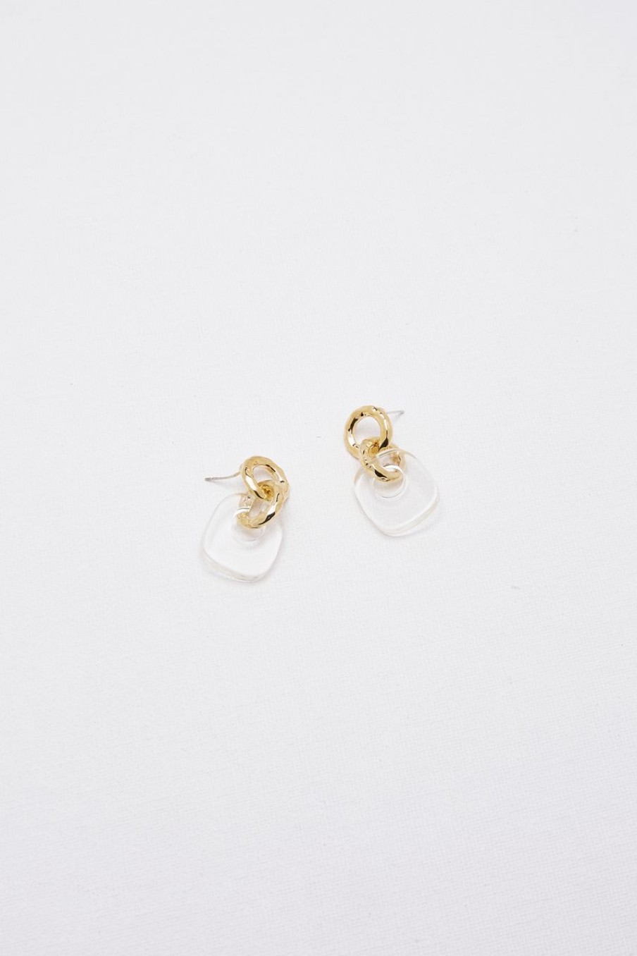 Women Afterall Earrings | Amber Drop Earrings Gold/Clear