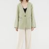 Women The Editor's Market Outerwear | Liliam Collarless Blazer Avocado