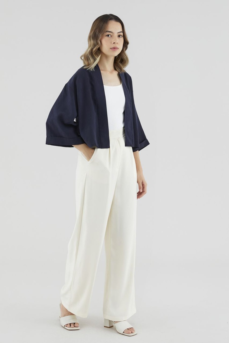 Women Palette Pants | Elicia Wide-Leg Pants Cream