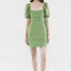 Women The Editor's Market Dresses | Blake Linen Pleat-Front Dress Matcha