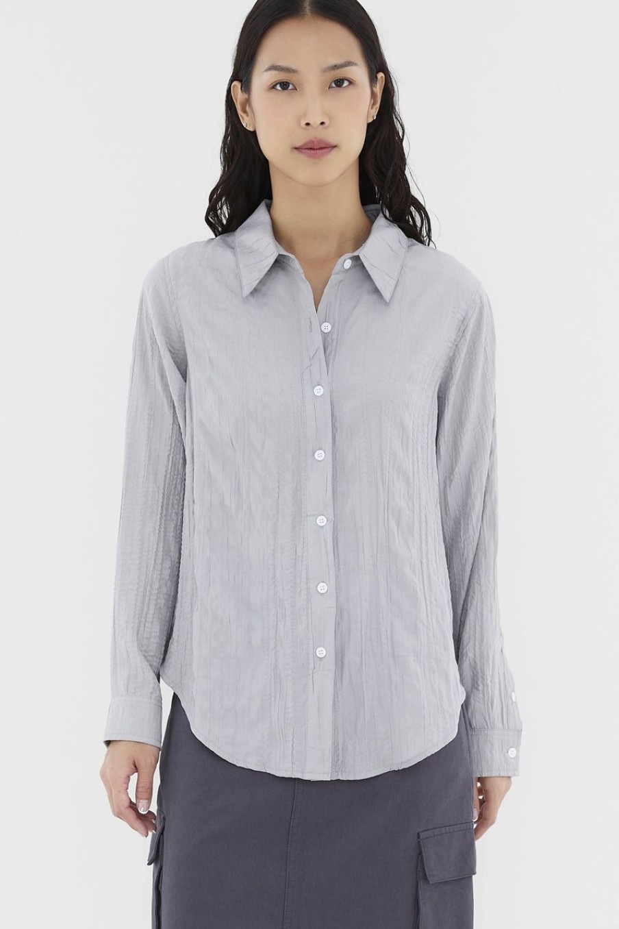 Women The Editor's Market Tops | Mikelle Relaxed Shirt Dove