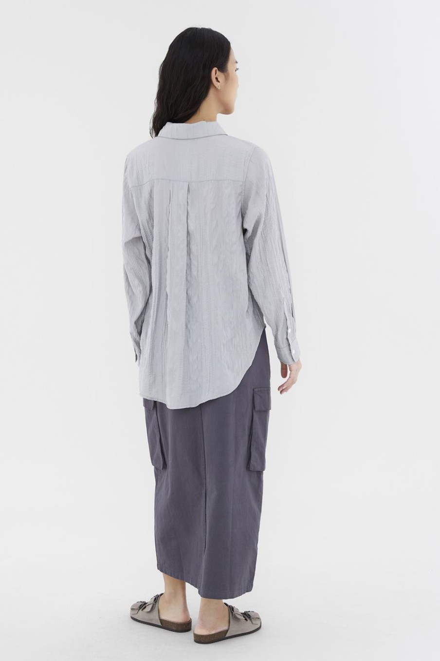 Women The Editor's Market Tops | Mikelle Relaxed Shirt Dove