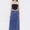 Women The Editor's Market Skirts | Dorah Mid-Rise Denim Skirt Washed Dark Blue