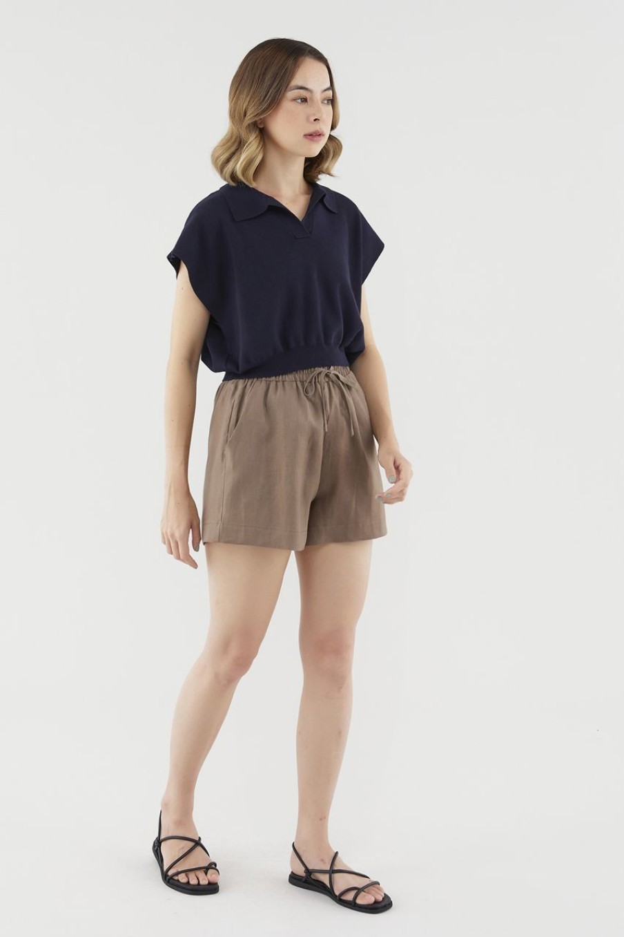 Women The Editor's Market Shorts | Bonita Linen Relaxed Shorts Cocoa