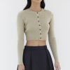 Women The Editor's Market Tops | Daena Button-Down Knit Top Chai