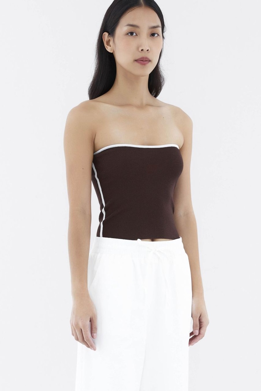 Women The Editor's Market Tops | Giovin Contrast Bandeau Espresso