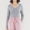 Women Palette Tops | Drena Crop Cardigan Heather Grey