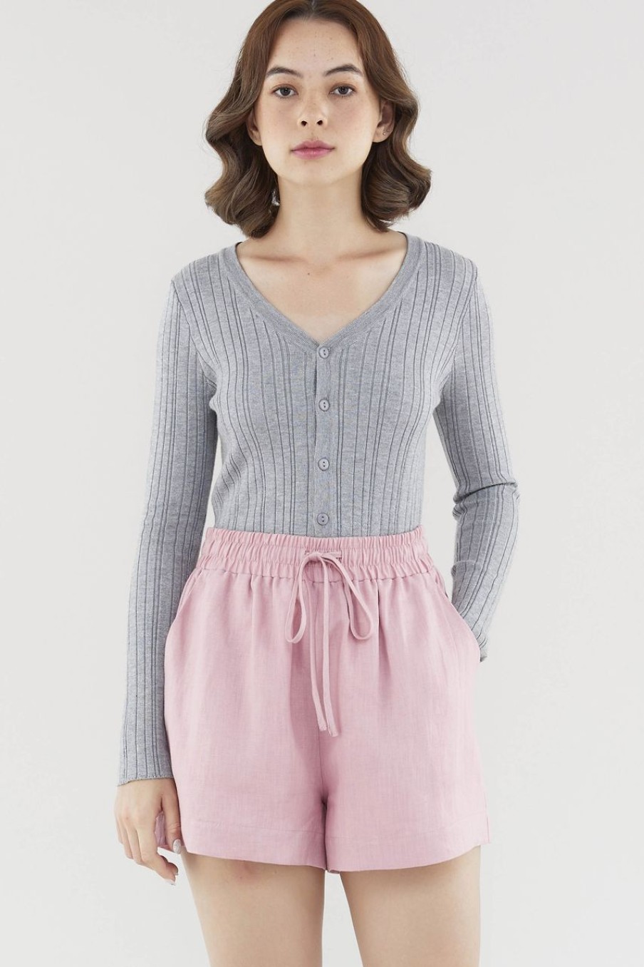 Women Palette Tops | Drena Crop Cardigan Heather Grey