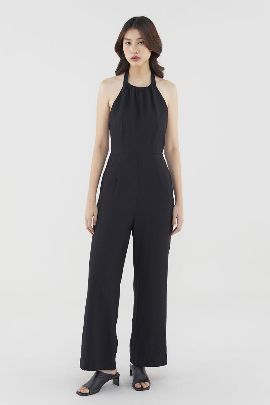 Women The Editor's Market Jumpsuits | Baylor Backless Halter Jumpsuit Black