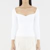 Women The Editor's Market Tops | Ariele Ruch Front Knit Top White