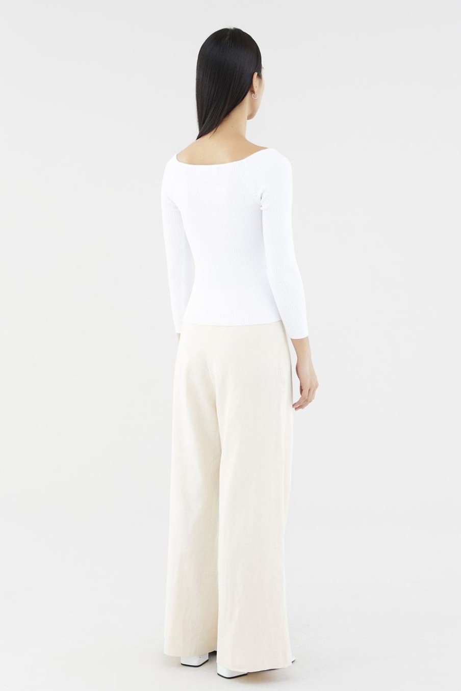 Women The Editor's Market Tops | Ariele Ruch Front Knit Top White