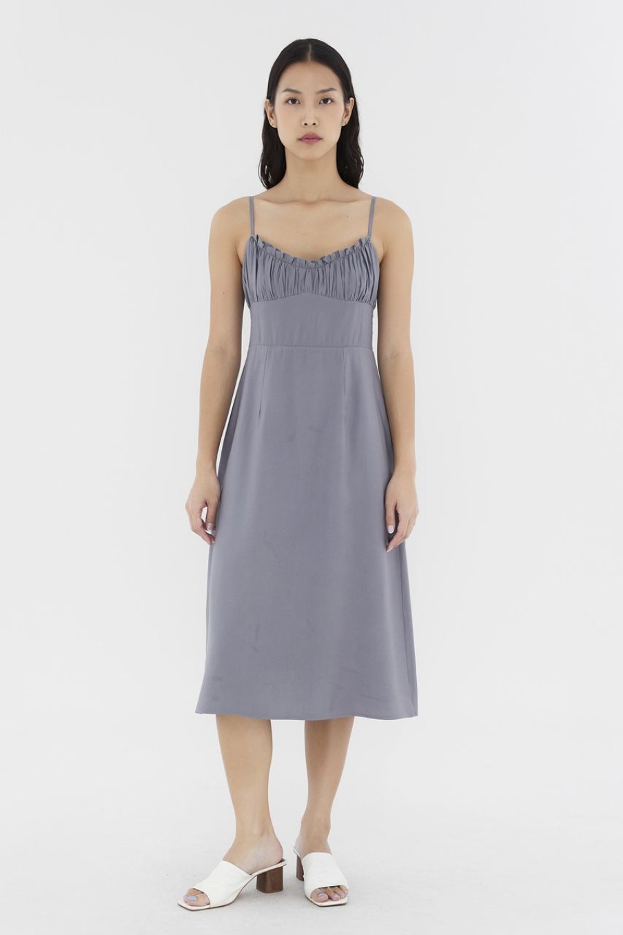 Women The Editor's Market Dresses | Charlie Ruched Dress Graphite