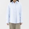 Women The Editor's Market Tops | Julissa Oversized Shirt Baby Blue