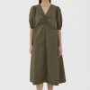 Women The Editor's Market Dresses | Joelle Ruched-Front Dress Dark Olive