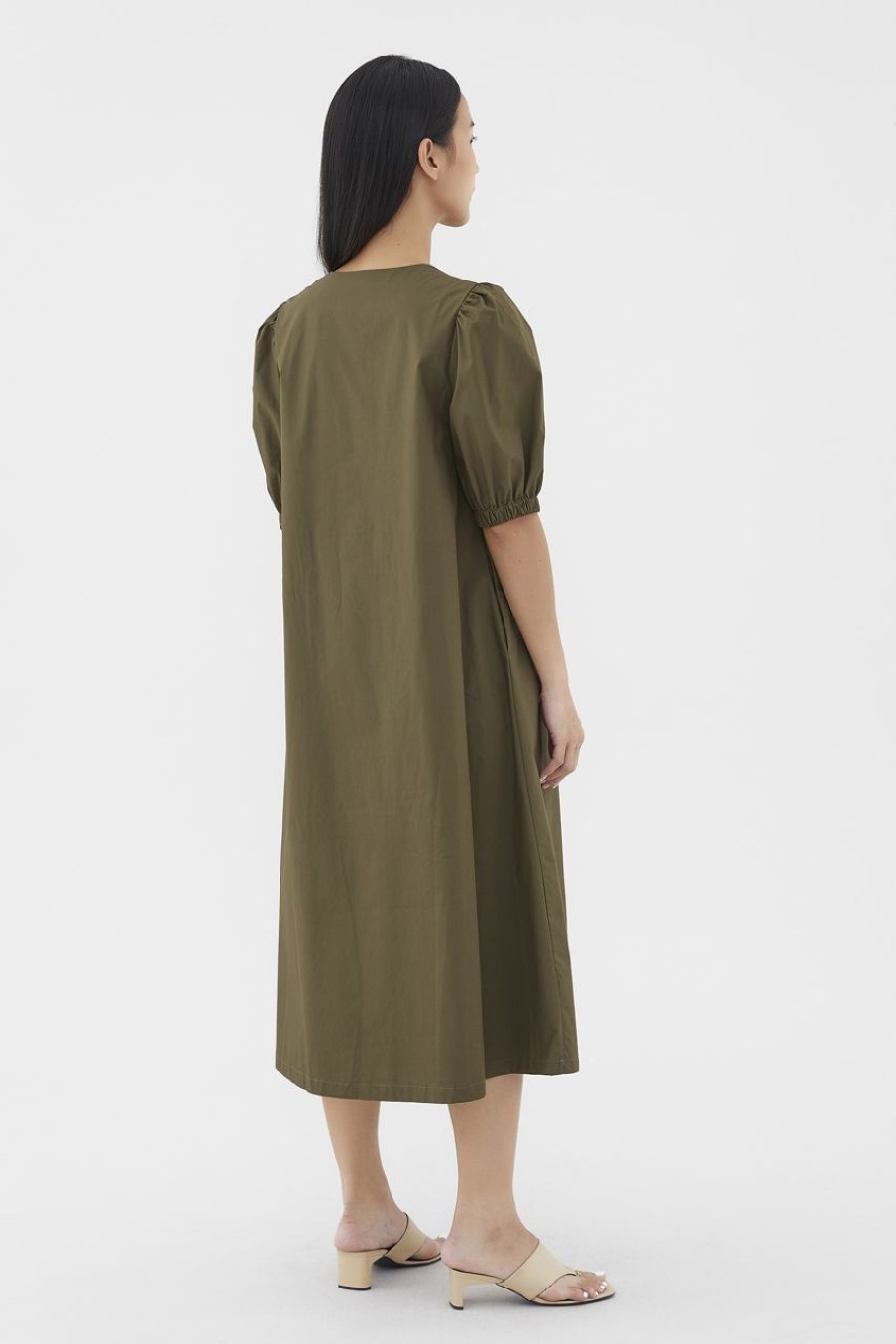 Women The Editor's Market Dresses | Joelle Ruched-Front Dress Dark Olive