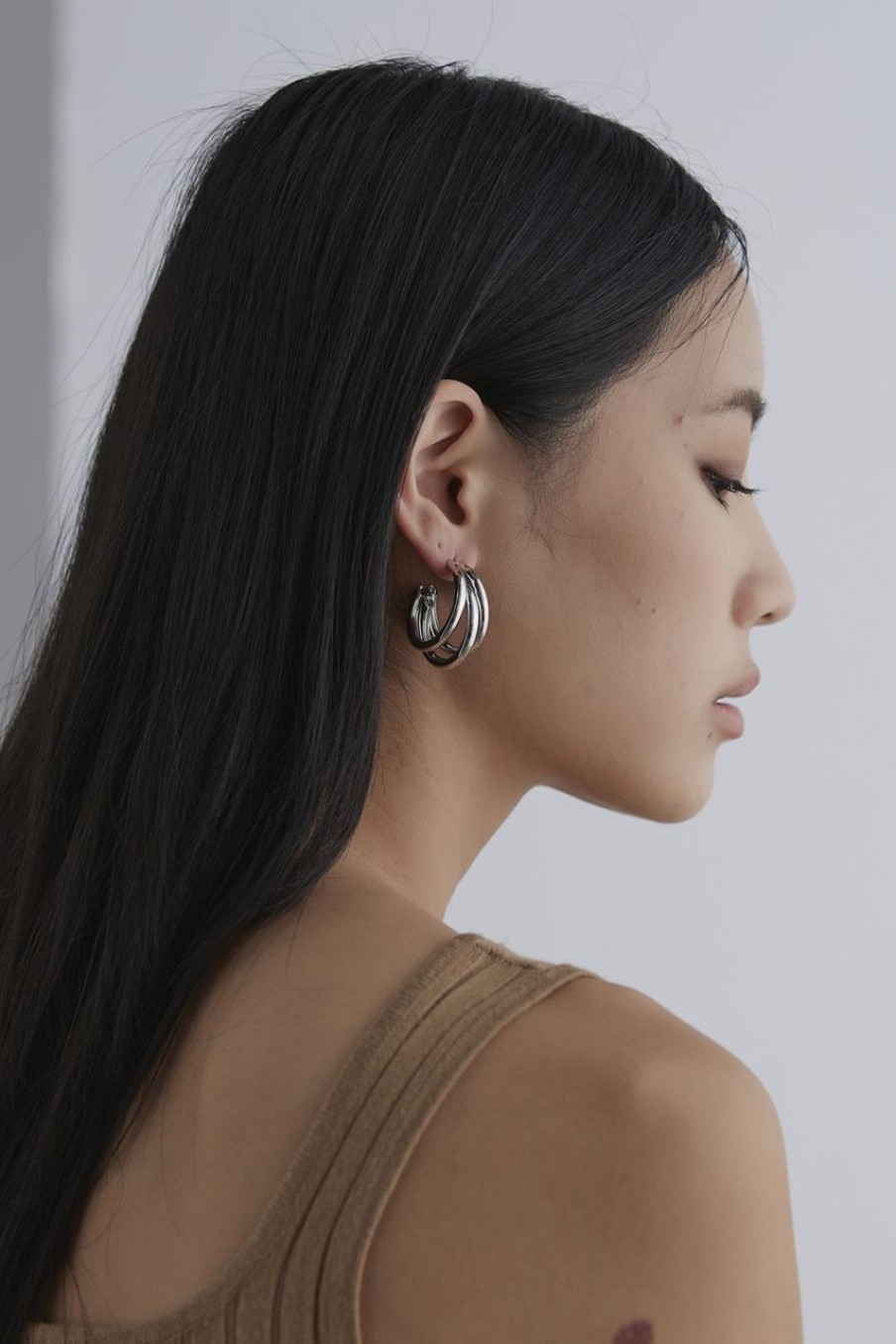 Women Afterall Earrings | Kyllie Hoop Earrings Silver