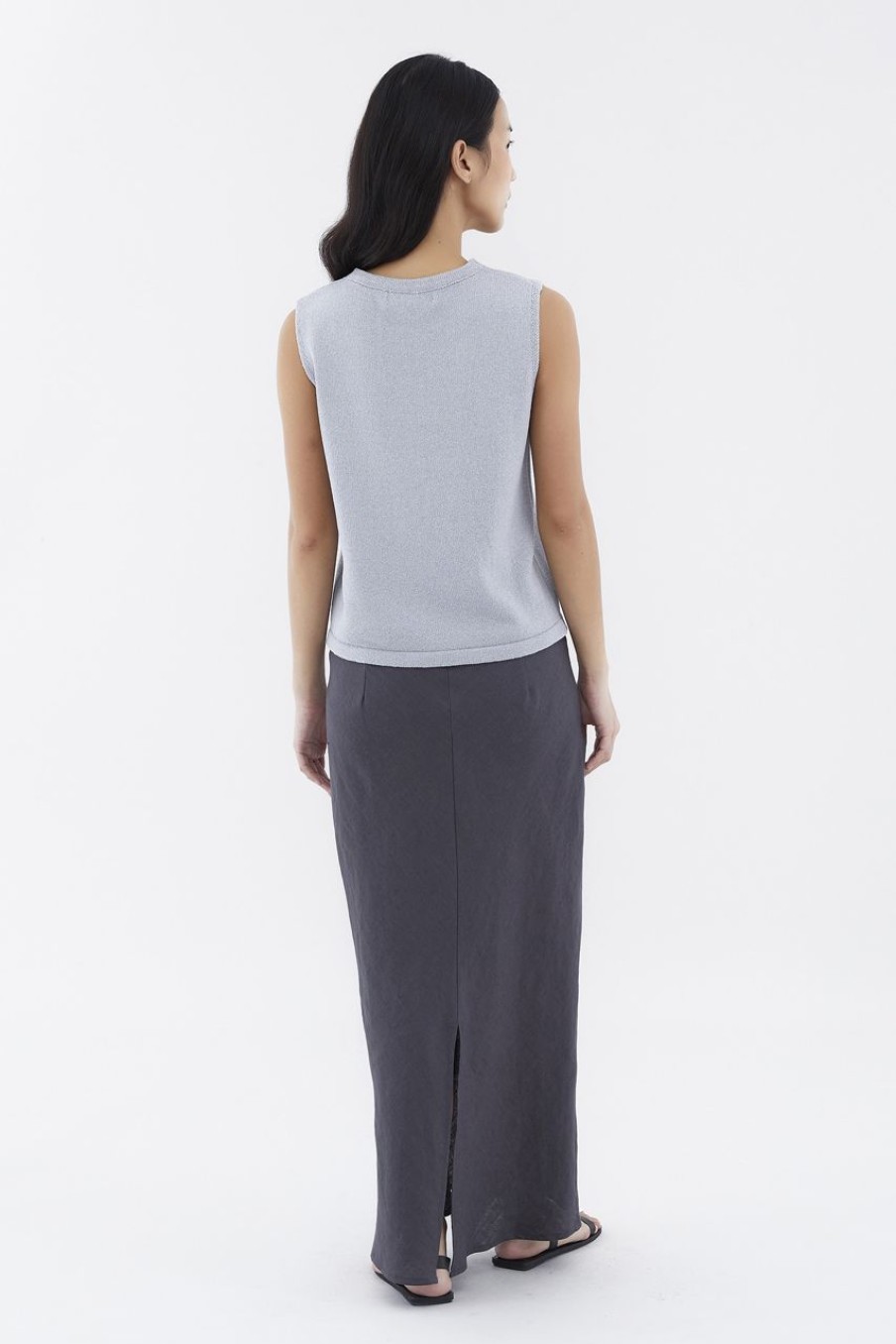 Women The Editor's Market Tops | Mykael Relaxed Knit Top Fog