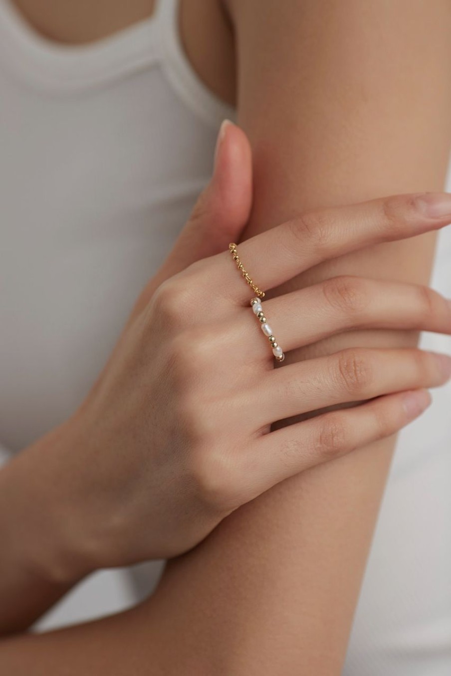 Women Afterall Rings | Ivana Pearl Ring Gold/White