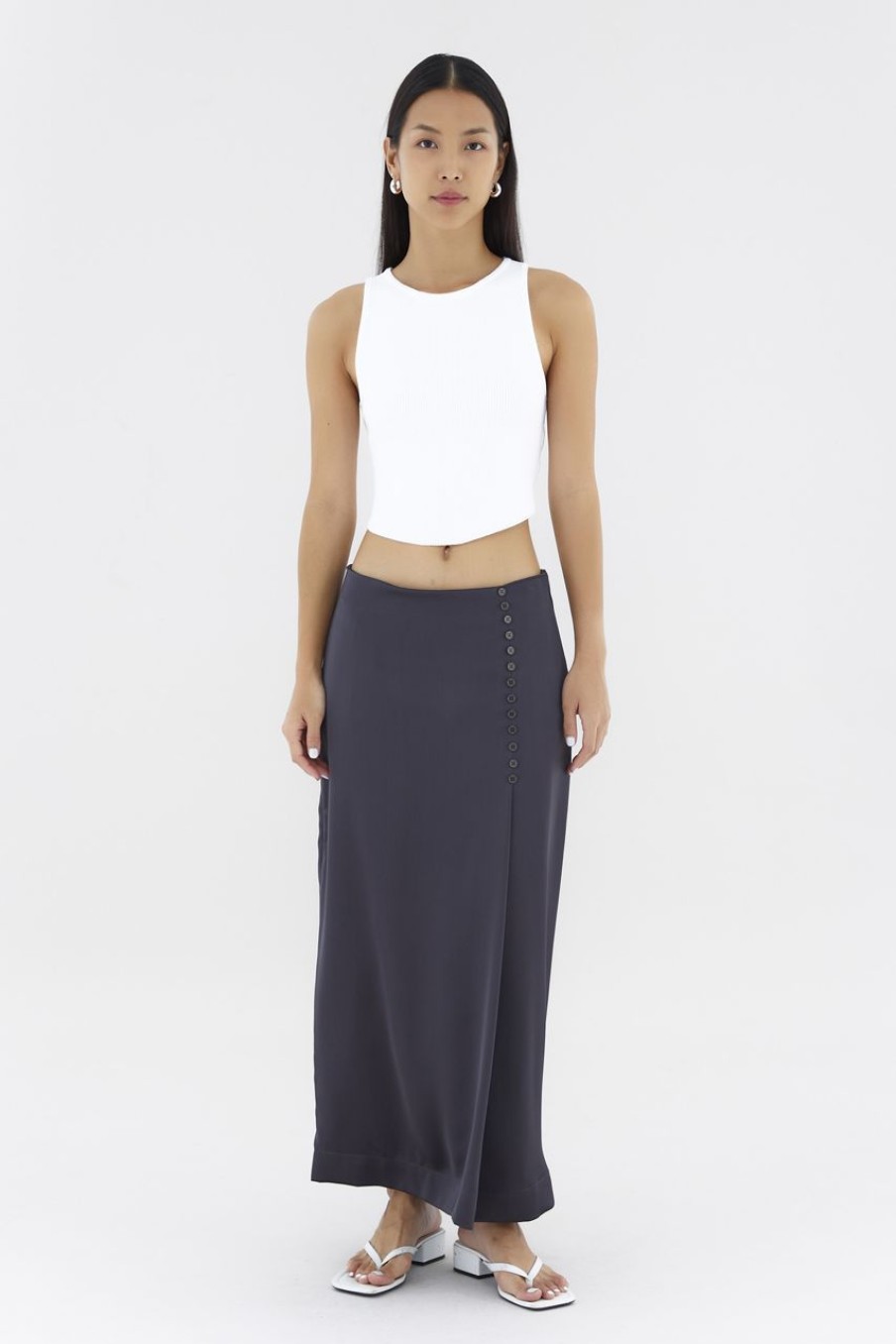 Women The Editor's Market Skirts | Maeve Mid-Rise Straight Skirt Liquorice