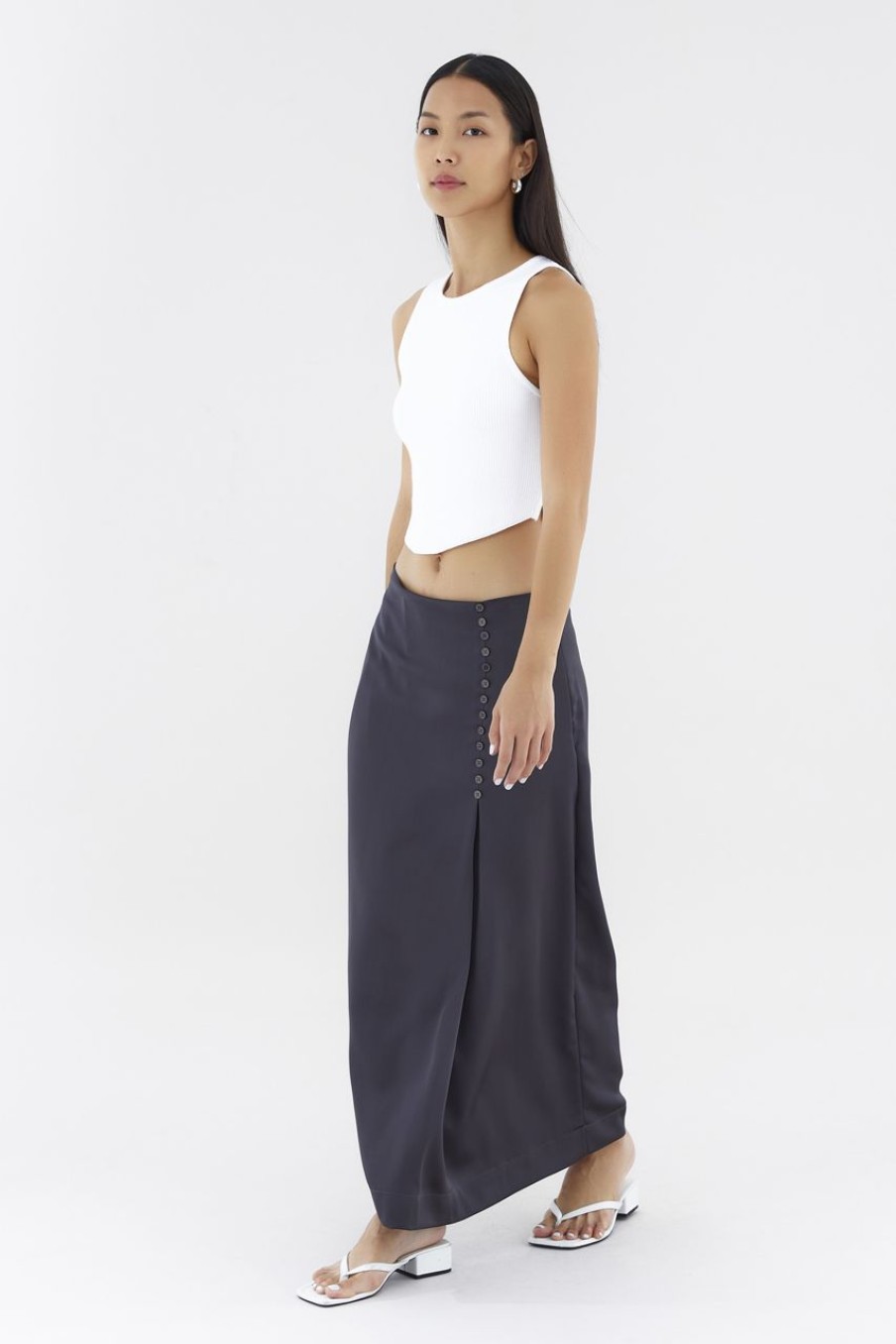 Women The Editor's Market Skirts | Maeve Mid-Rise Straight Skirt Liquorice