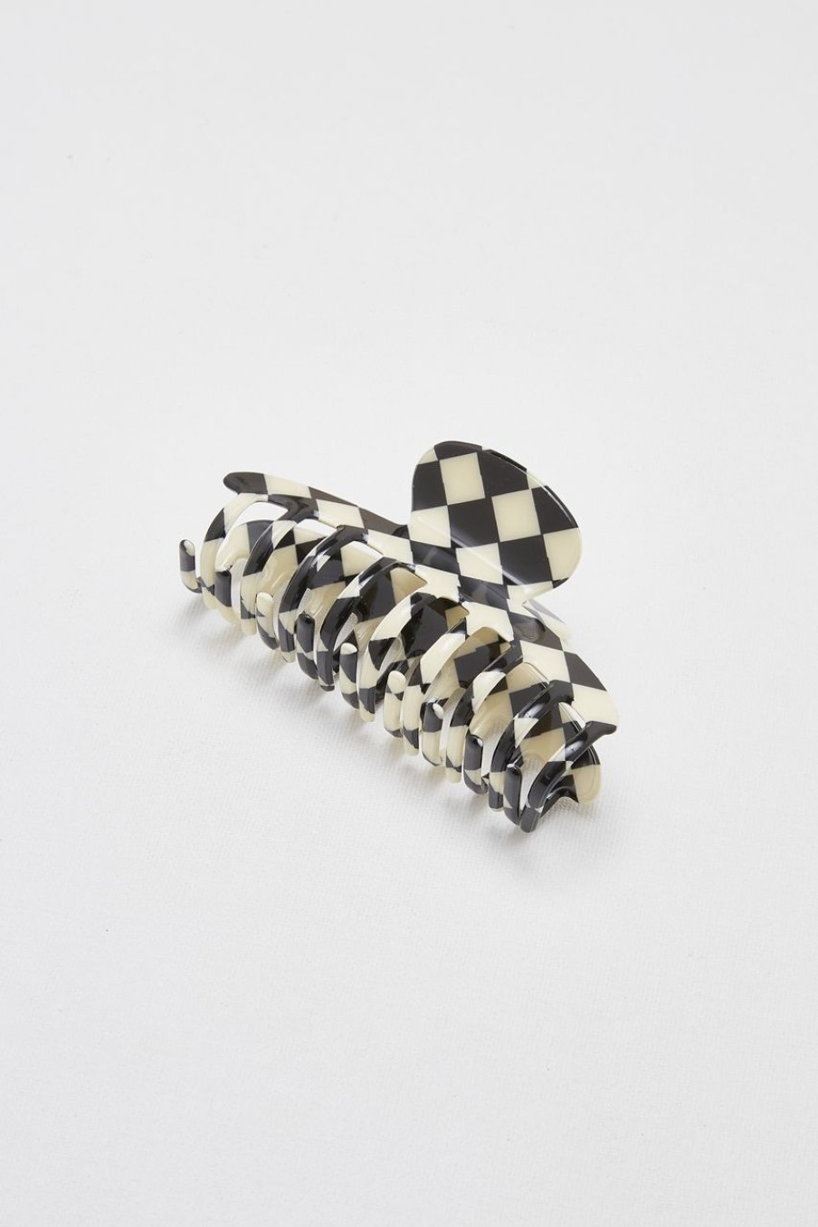 Women Afterall Hair Accessories | Phoebe Hair Claw Ivory/Black Checks