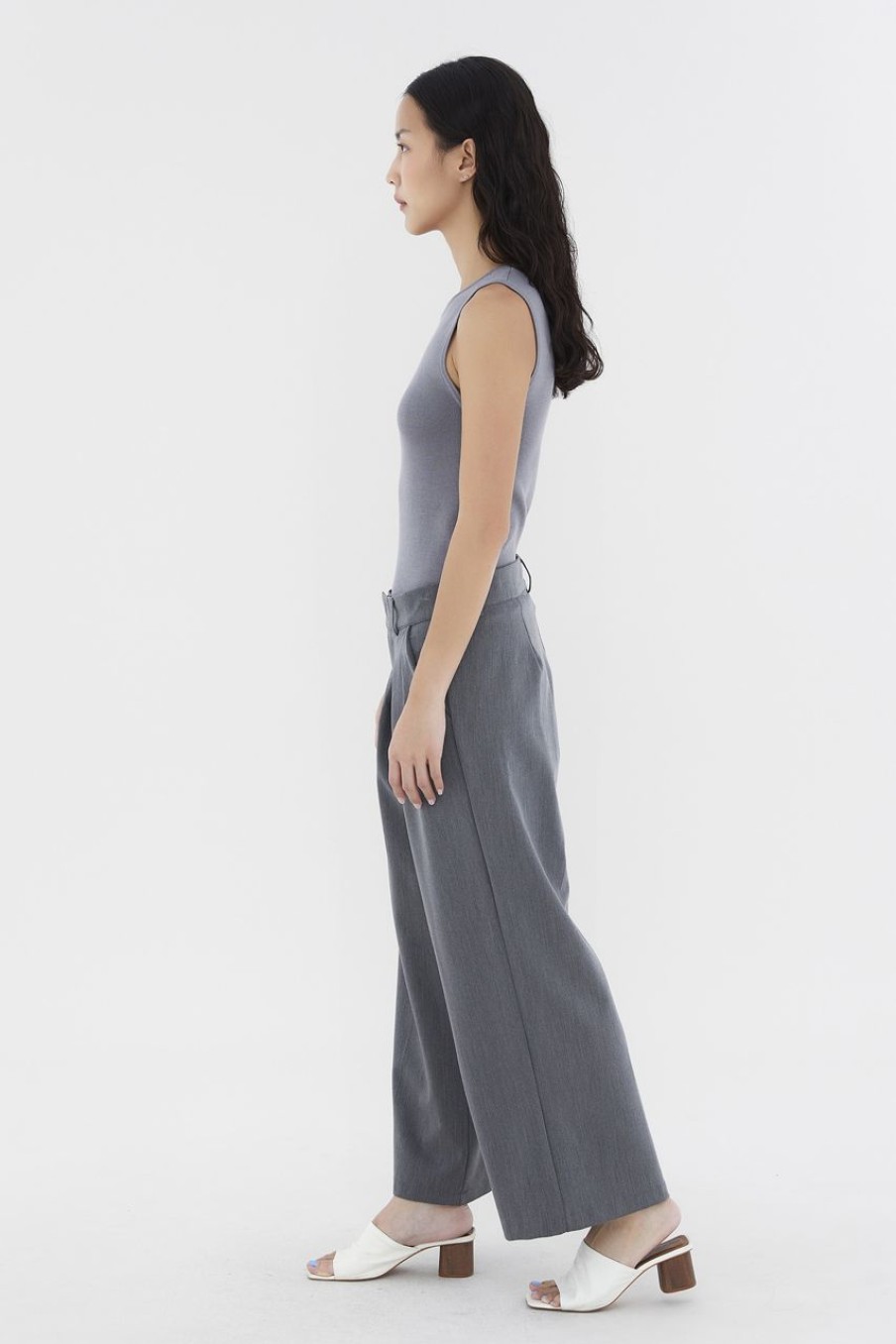 Women The Editor's Market Pants | Juralle Low-Rise Tailored Pants Gunmetal