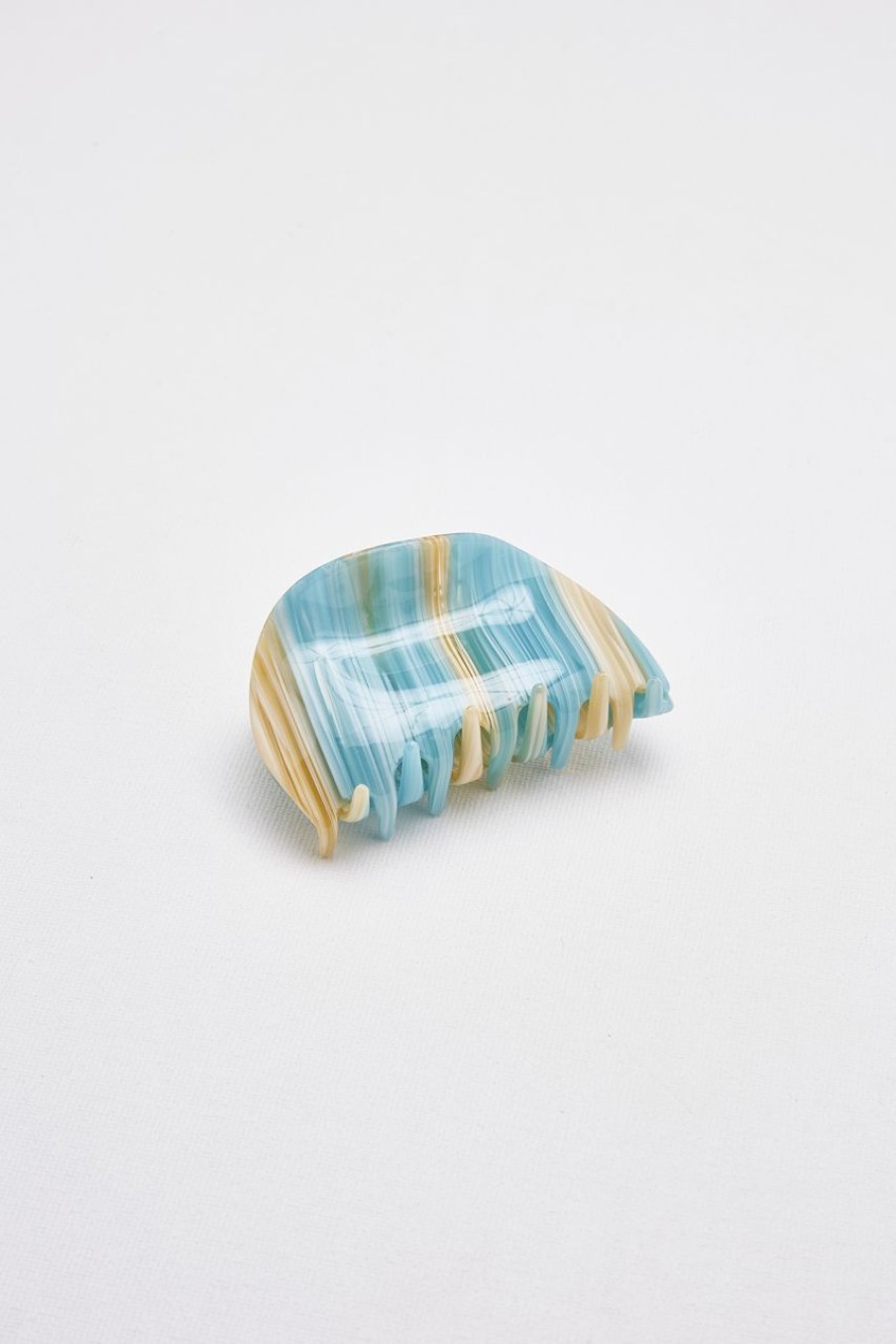 Women Afterall Hair Accessories | Reida Hair Claw Teal/Cream Stripes