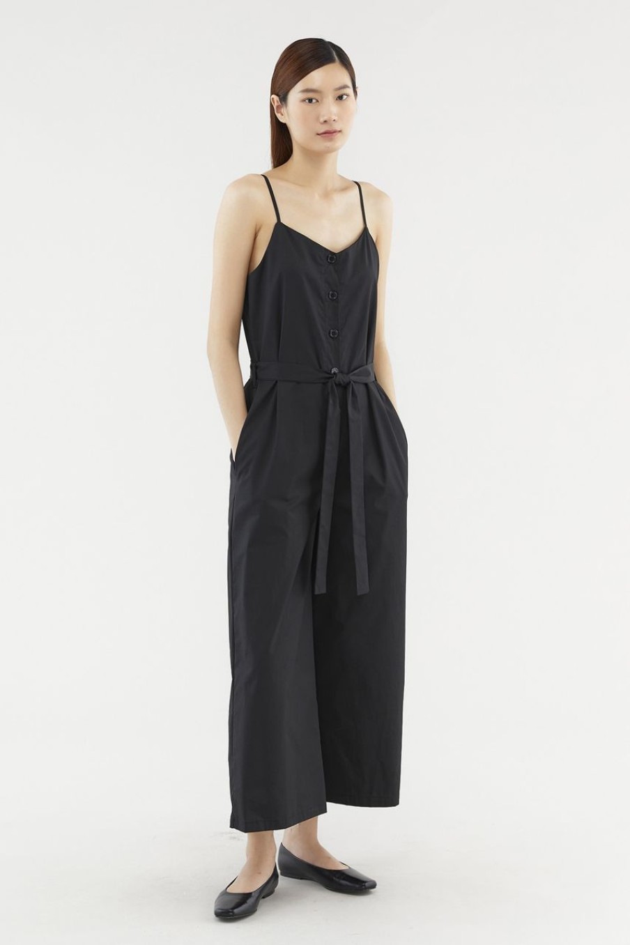 Women The Editor's Market Jumpsuits | Pamina Button Jumpsuit Black