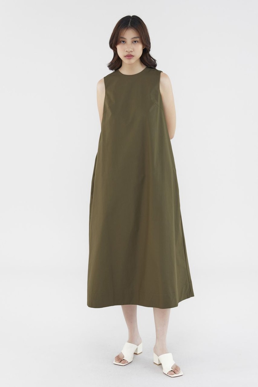 Women The Editor's Market Dresses | Sylvie Shift Dress Dark Olive