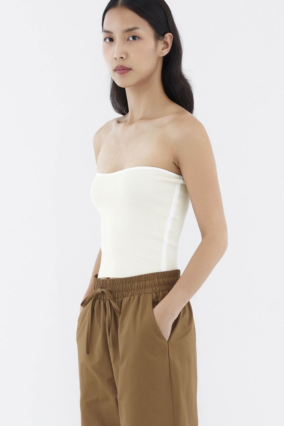 Women The Editor's Market Tops | Giovin Contrast Bandeau Oat