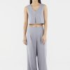 Women The Editor's Market Pants | Mabel Linen Mid-Rise Wide Leg Pants Dove