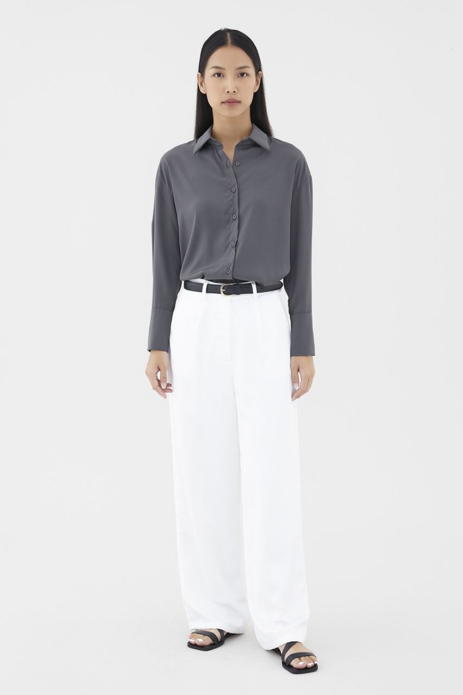 Women The Editor's Market Pants | Blair Wide-Leg Pants White