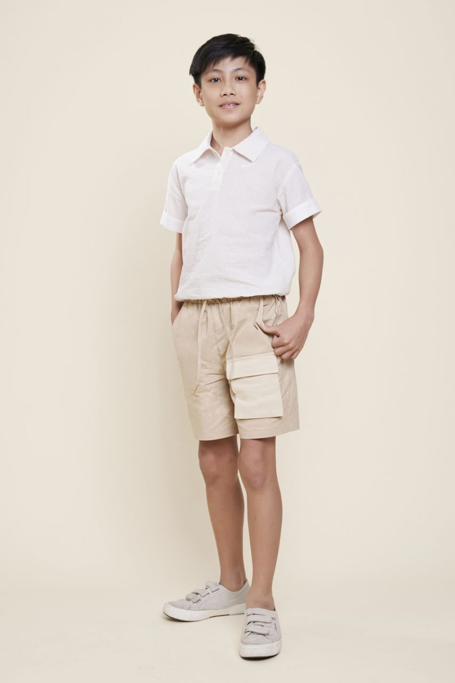 Kids Evryday Studios | Contrast Cargo Shorts Almond