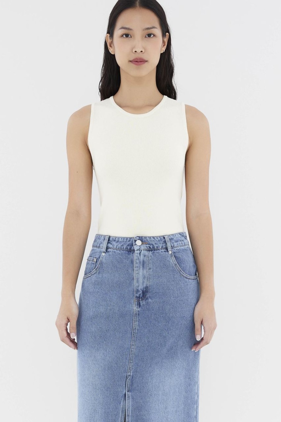 Women The Editor's Market Tops | Judie Knit Tank Oat