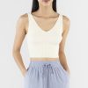 Women The Editor's Market Tops | Felice V-Neck Crop Tank Oat