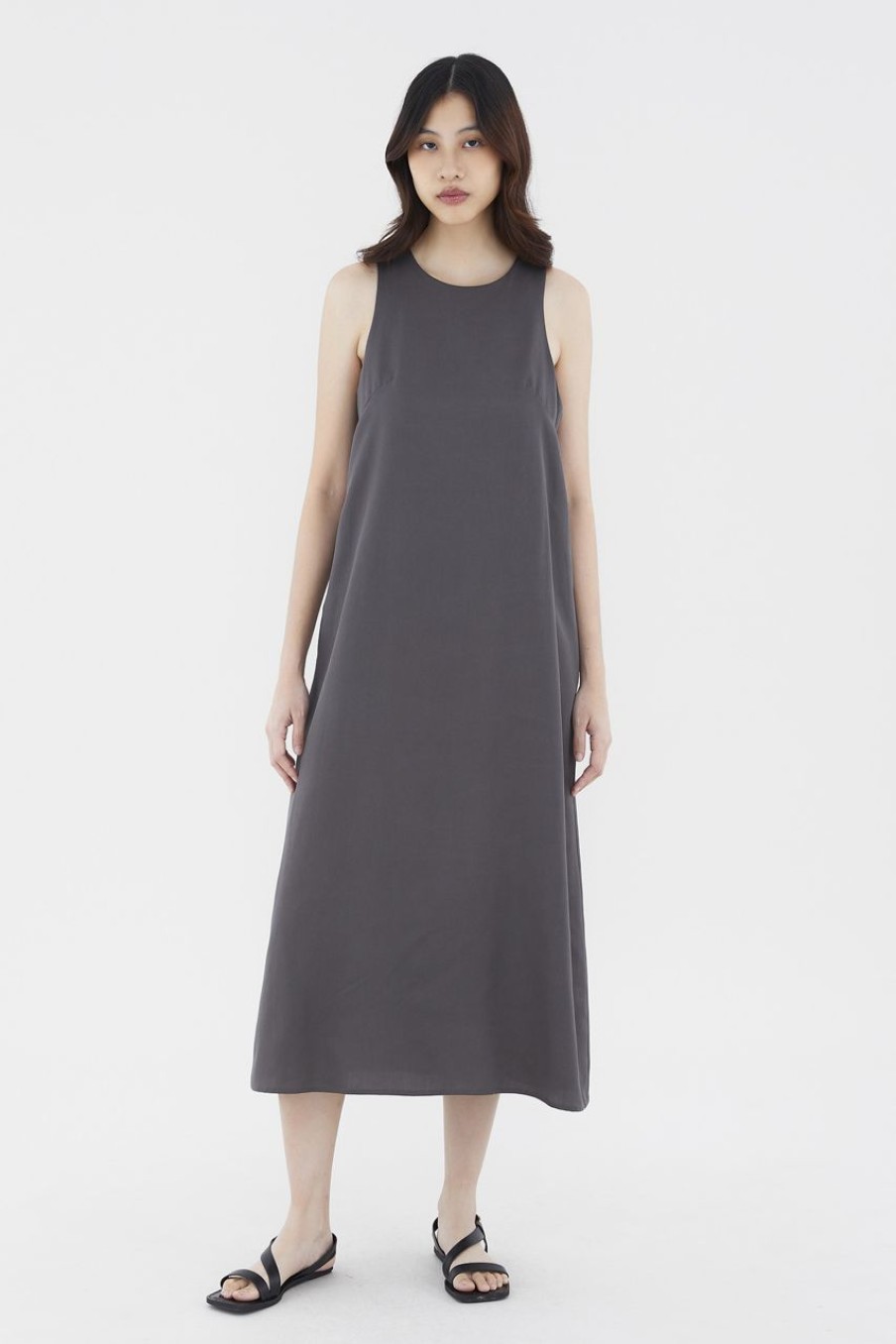 Women The Editor's Market Dresses | Quine Racer Back Dress Charcoal