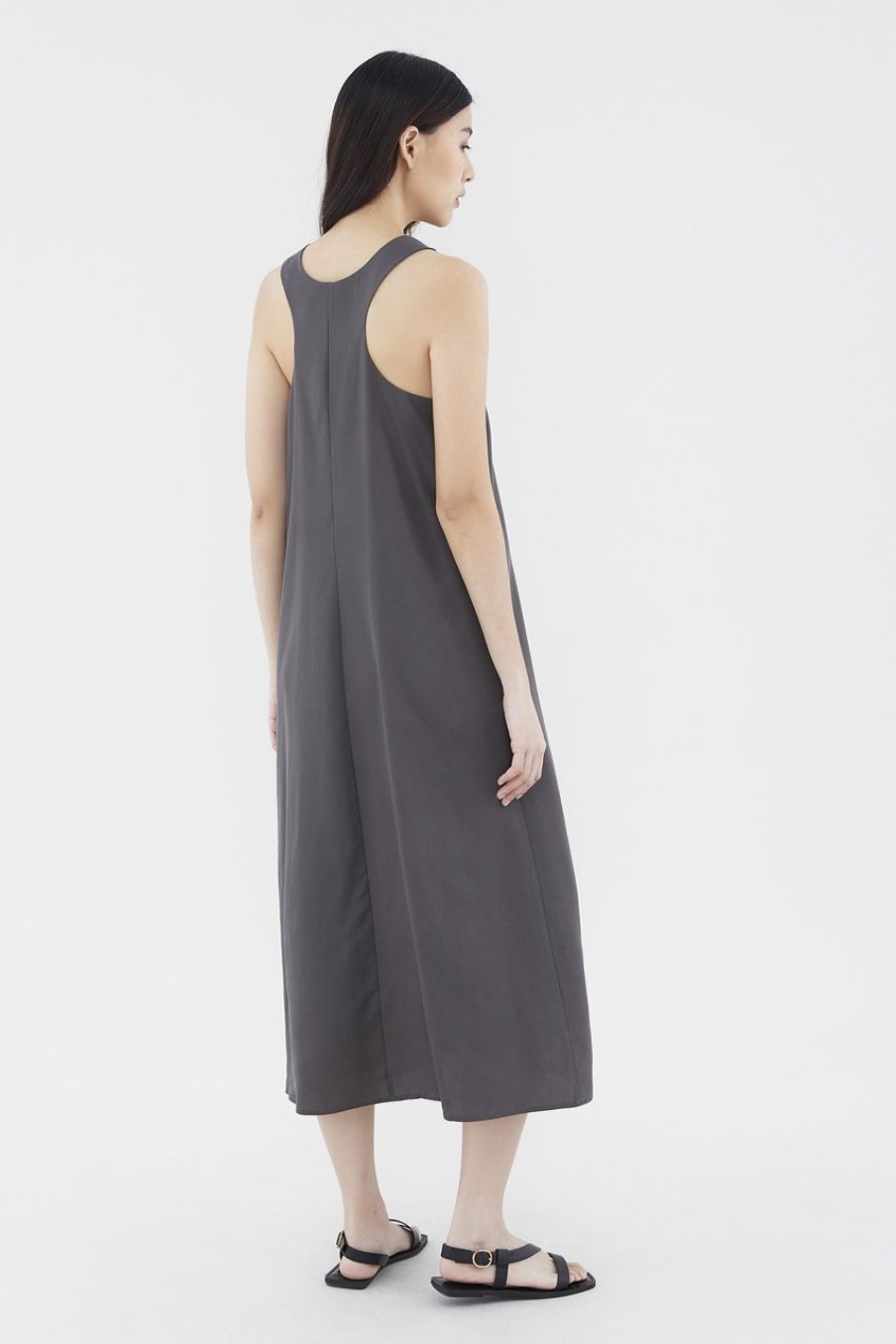 Women The Editor's Market Dresses | Quine Racer Back Dress Charcoal