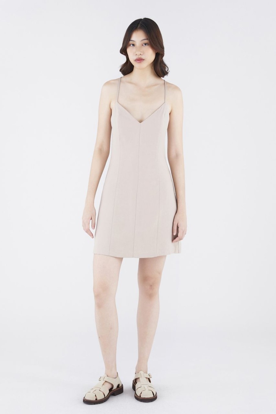 Women The Editor's Market Dresses | Ivelyn Cross Back Dress Camel