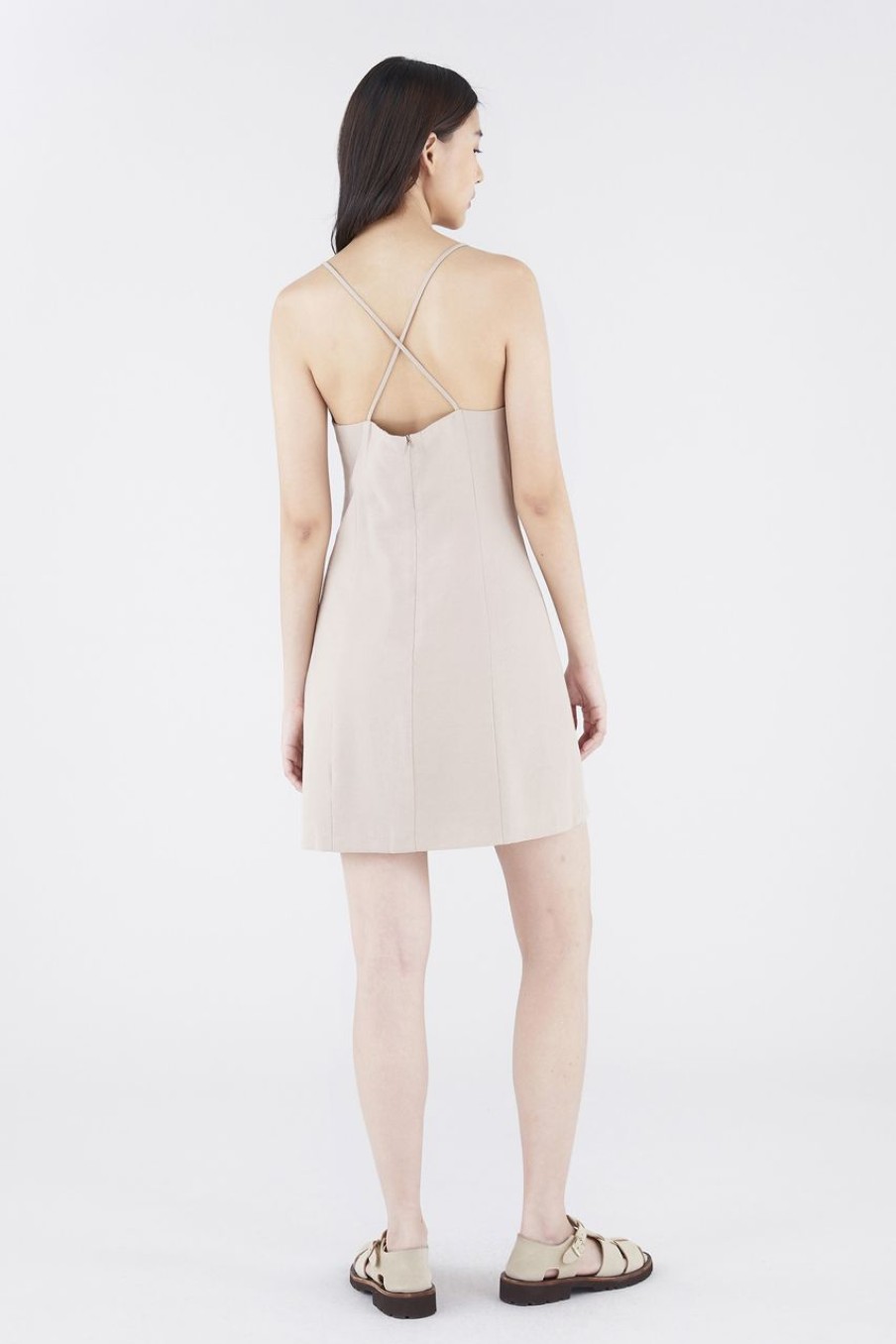 Women The Editor's Market Dresses | Ivelyn Cross Back Dress Camel