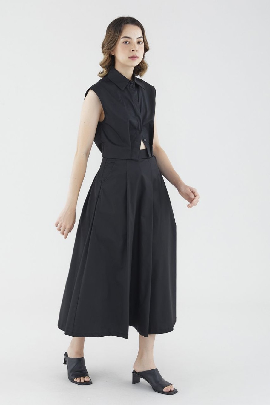 Women The Editor's Market Skirts | Nebula Pleated Skirt Black