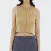 Women The Editor's Market Tops | Hosan Button-Down Knit Tank Camel