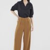 Women Palette Pants | Elicia Wide-Leg Pants Walnut