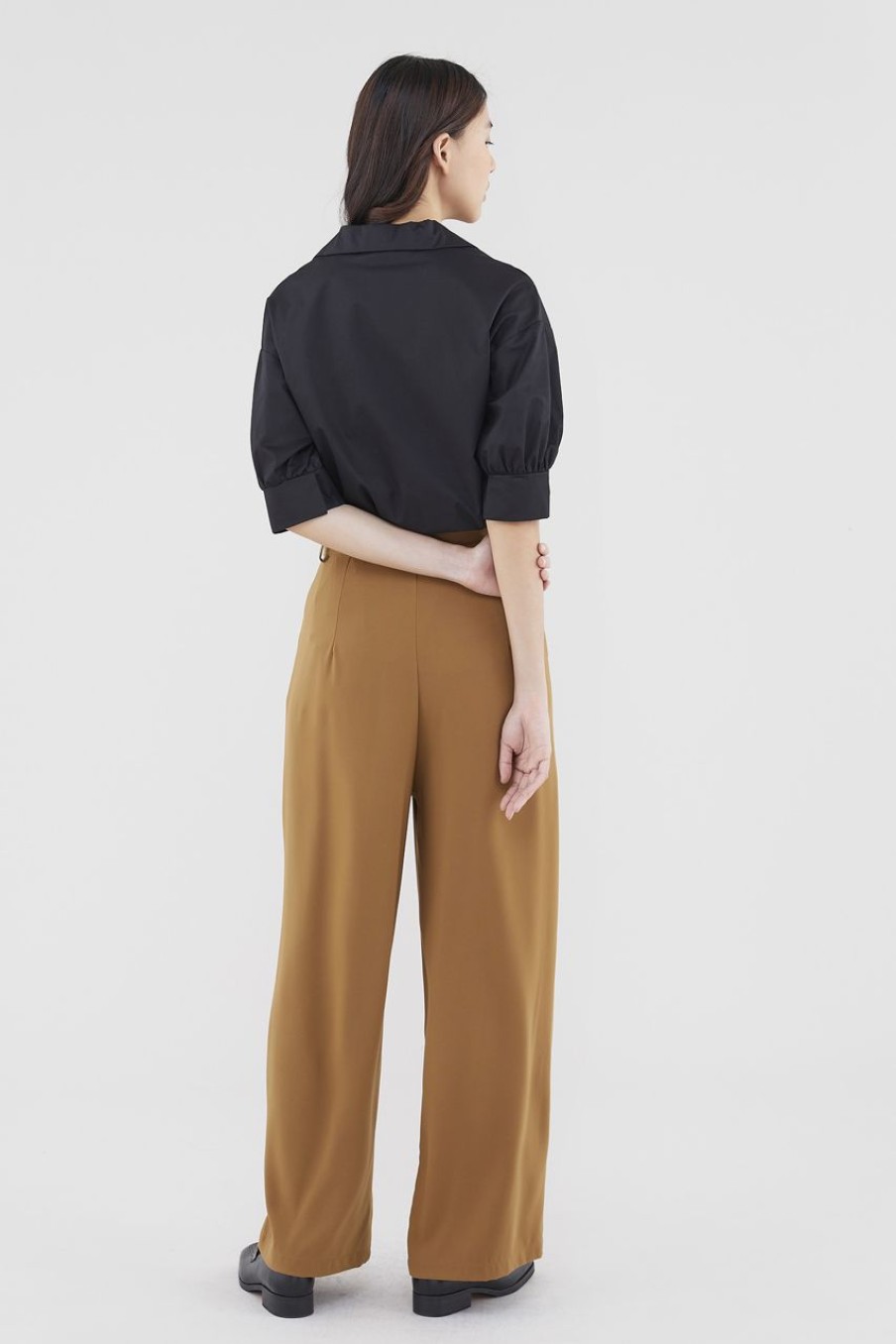 Women Palette Pants | Elicia Wide-Leg Pants Walnut